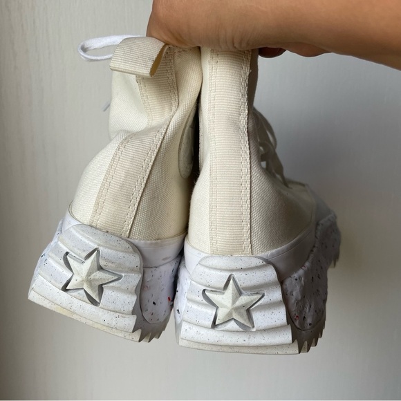 Converse Run Star Hike Crater Hi White and Cream Sneakers Size 5.5 - Picture 6 of 14